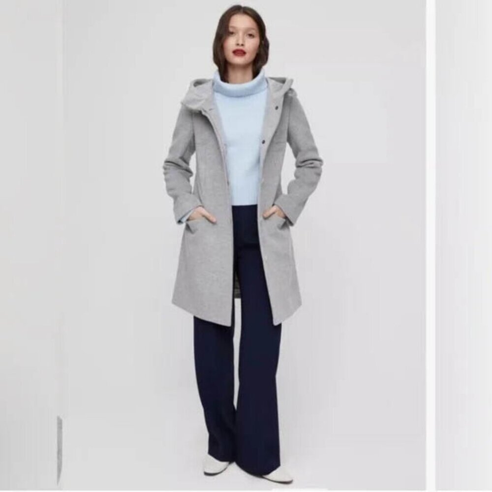 Aritzia Babaton Pearce Wool-blend coat with hood light gray | XXS - Picture 10 of 13